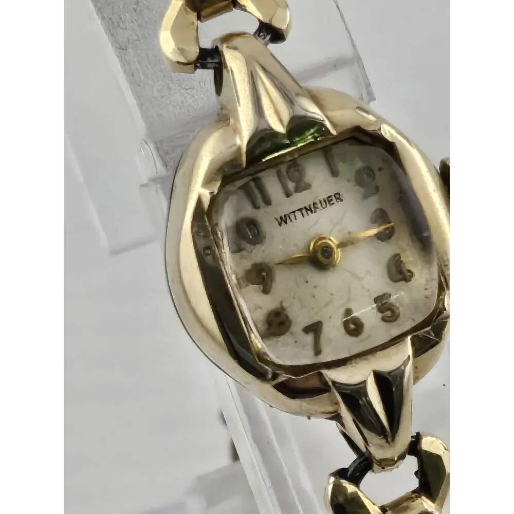 Vintage Ladies Wittnauer 10k Plated Watch & Band 17 Jewels Expansion Band Runs - Picture 3 of 16